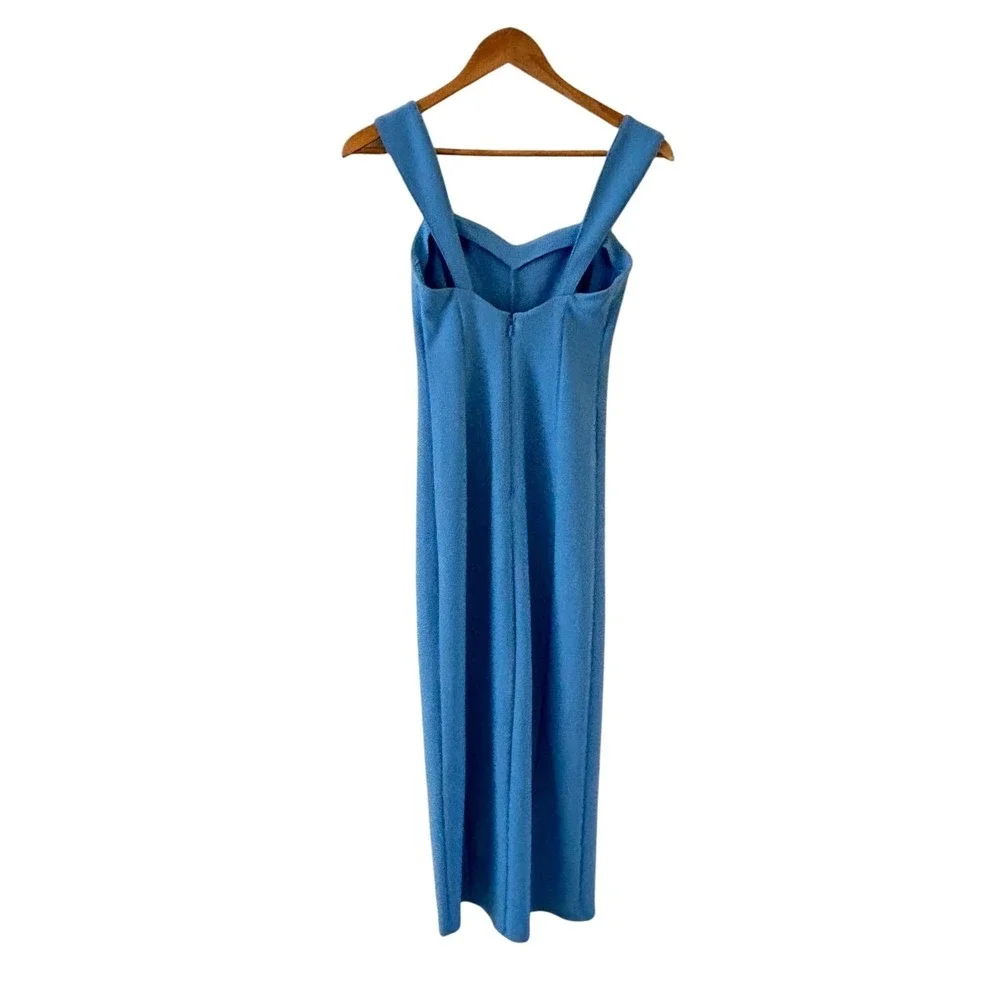 Abercrombie & Fitch Wide Strap Corset Midi‎ Dress S Blue Maxi Formal Wedding NWT